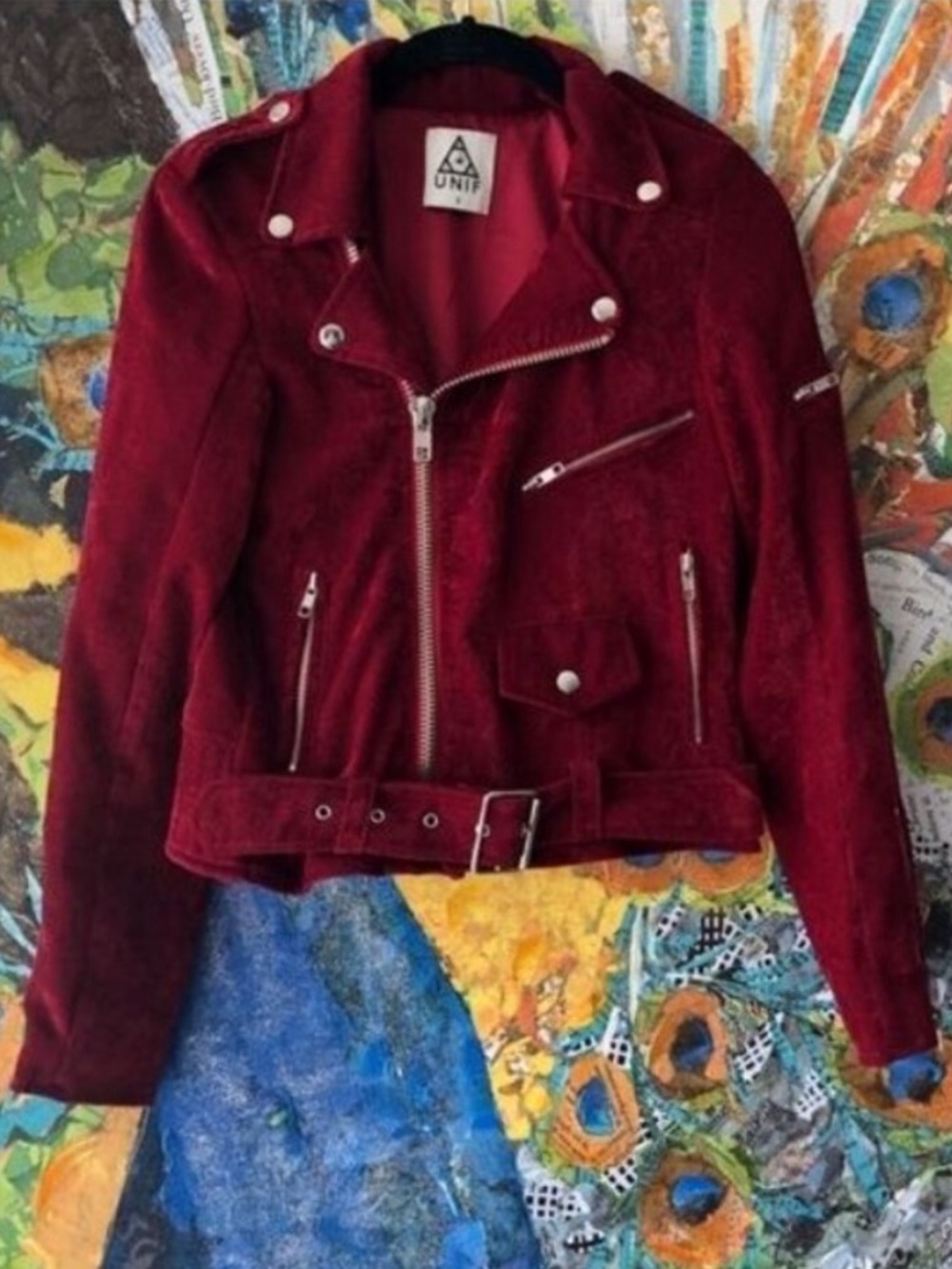 UNIF red velvet sangre Moto jacket size Small